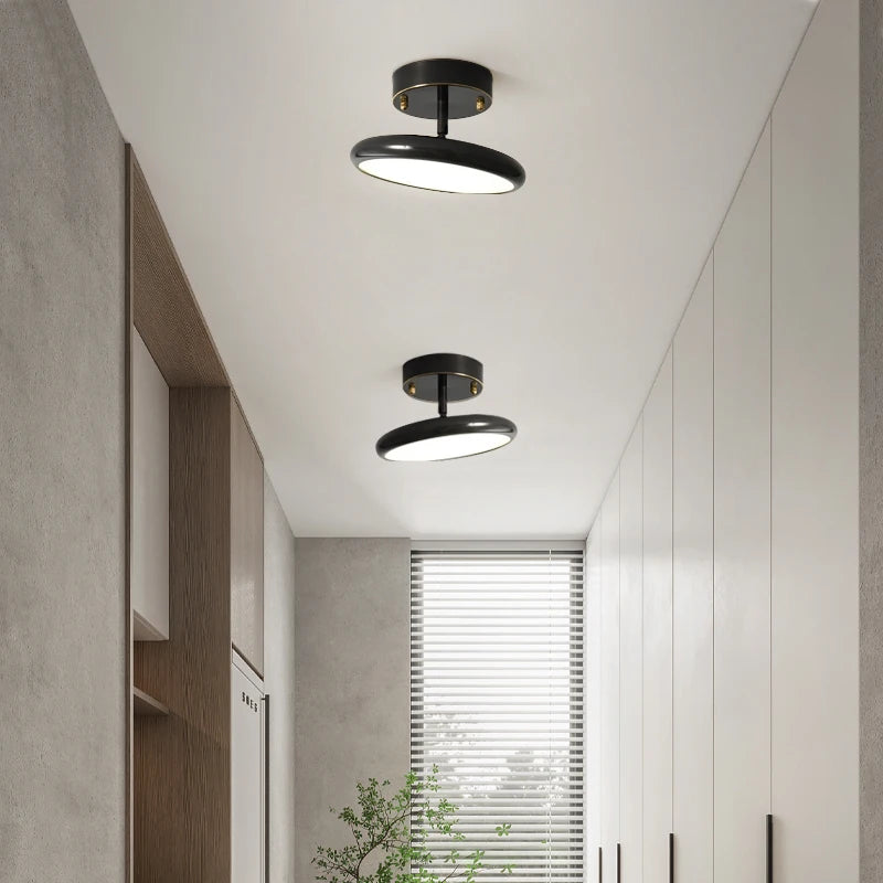 Modern black copper round ceiling light for indoor use