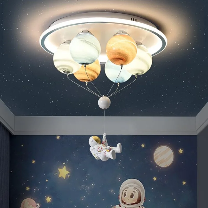 Sandyha LED astronaut and planet ceiling light for children