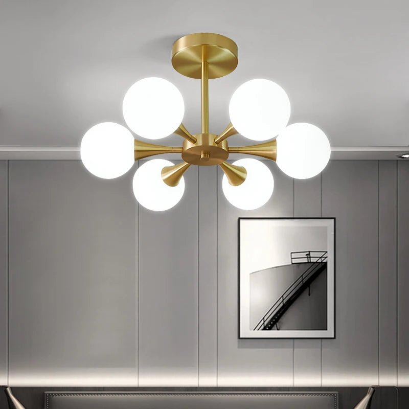 Modern glass chandelier for decorative indoor lighting