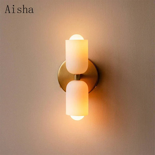 Artistic double head glass wall light for indoor use - vue 4 sur 12
