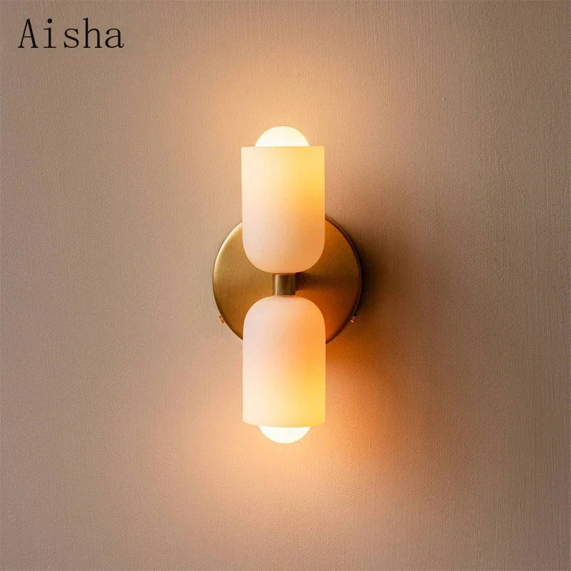 Artistic double head glass wall light for indoor use - vue 3 sur 12