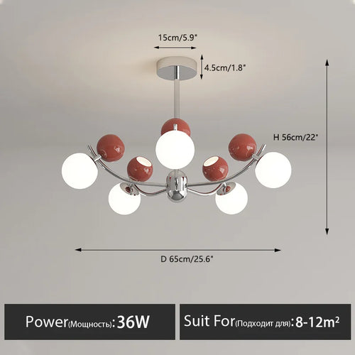 Creative LED chandelier for modern children's room decor - vue 12 sur 12