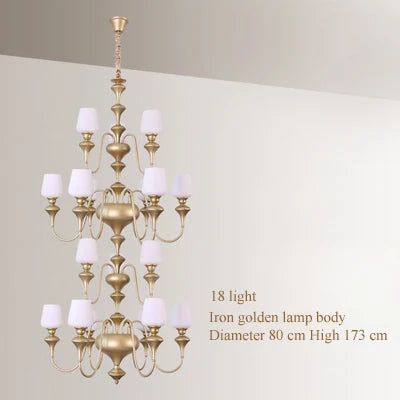 black copper led chandelier for elegant hotel decoration - vue 22 sur 22
