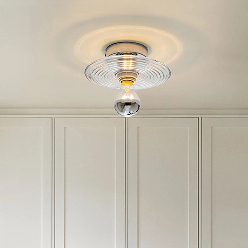 Nordic round glass LED wall light with water ripple effect - vue 3 sur 8