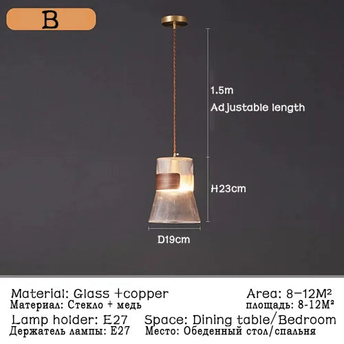 Modern nordic glass pendant light for restaurant decor - vue 12 sur 16