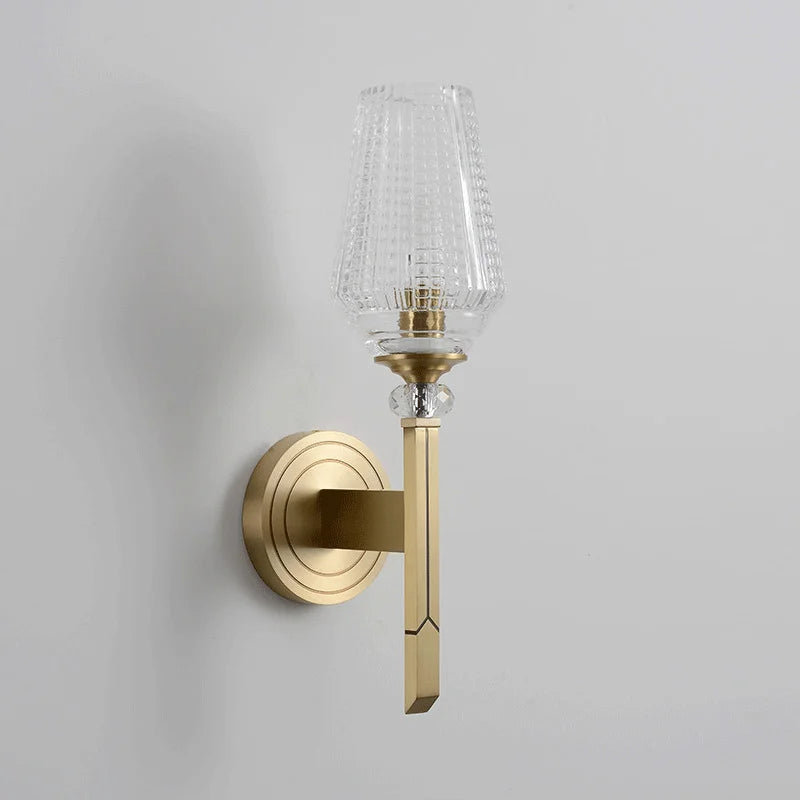 Modern creative design crystal and copper wall light - vue 3 sur 6