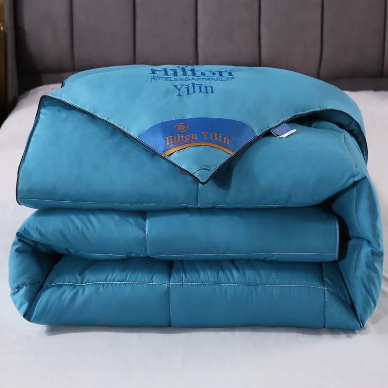 Noble100% Goose Down Duvet Filled Quilt, Single, Double Size Comforter, Thick Blanket, Monochromatic, Perfect Comfort, Winter - vue 3 sur 5