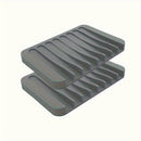 silicone soap dish self-draining tray for bathroom
