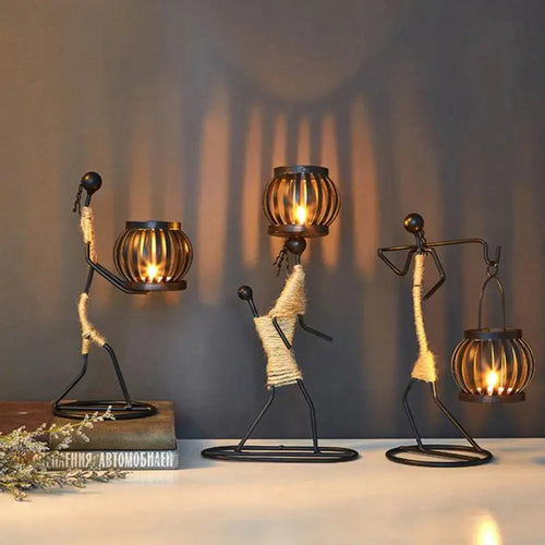 Creative iron candle holder for wedding and Christmas decoration - vue 3 sur 22
