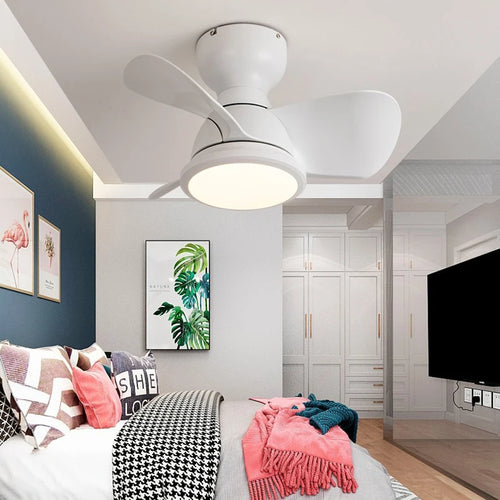 Remote control LED ceiling fan light for modern interiors - vue 4 sur 9