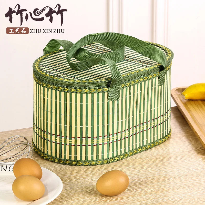 foldable woven bamboo basket for fruits and vegetables