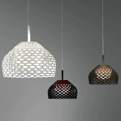 Italian designer pendant light with openwork for modern interiors