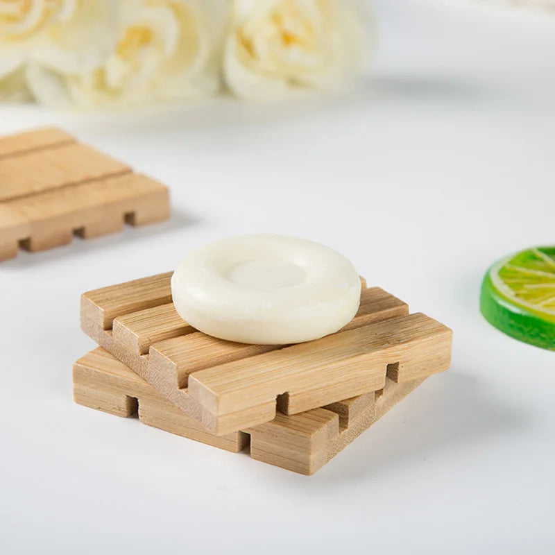 creative bamboo soap dish with essential oils and drainage