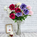 Silk floral decoration with roses and branches for parties