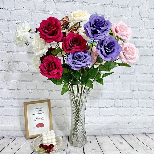 Silk floral decoration with roses and branches for parties - vue 7 sur 14