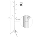 VASAGLE Standing Coat Rack, Solid Wood Coat Rack, Tree-Shaped Coat Rack with 8 Hooks, 3 Height Options, for Clothes, Hats, Bags