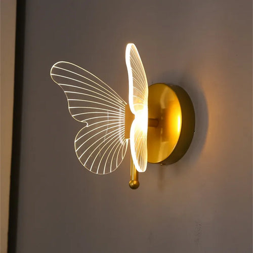 Minimalist butterfly LED wall light home decoration - vue 4 sur 10