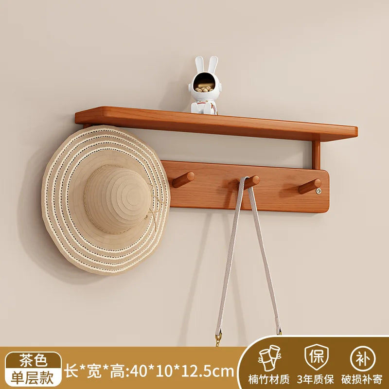double-layer bamboo coat racks for creative storage