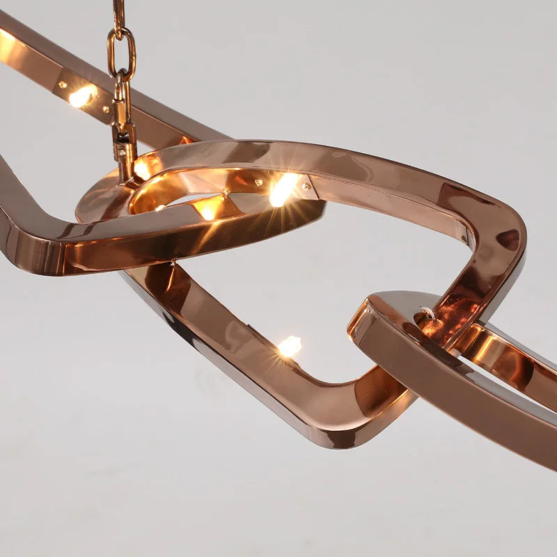 Luxury stainless steel chandelier for bar and restaurant - vue 4 sur 5