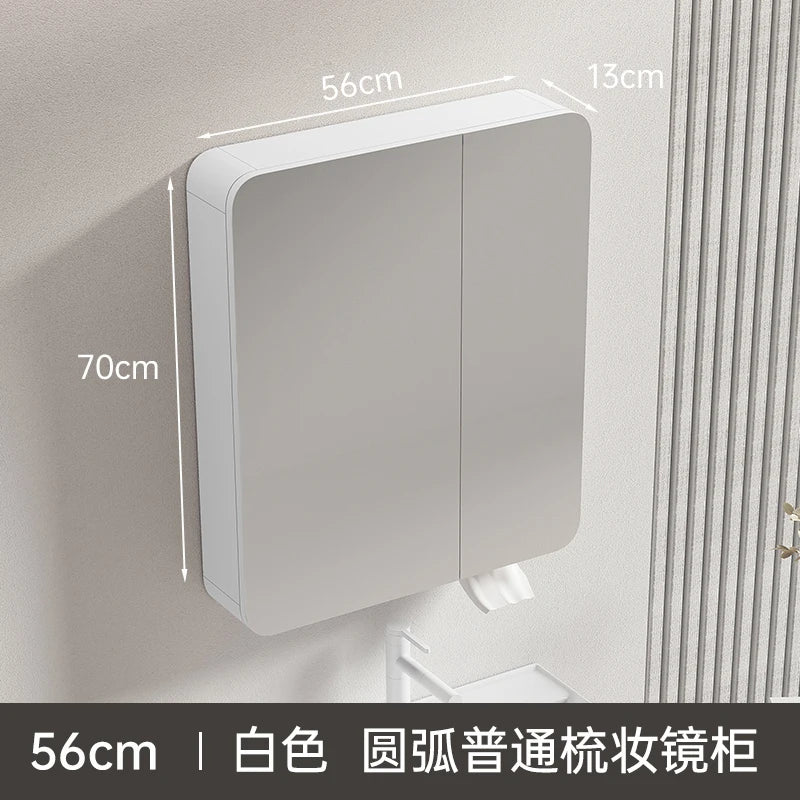 circular aluminum wardrobe with mirror, smart lighting and storage - vue 26 sur 32