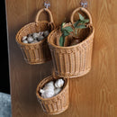woven wall hanging storage basket for flowers and vegetables