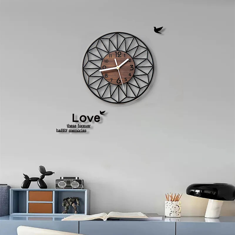 aesthetic wooden wall clock for home decor