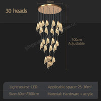 Suspended LED chandelier for modern indoor lighting