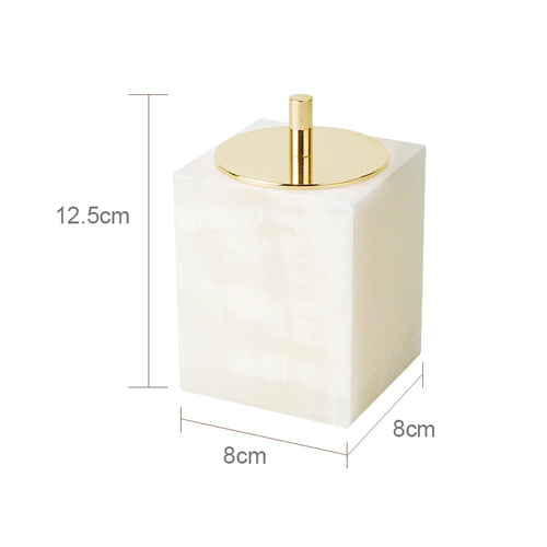 luxury natural marble bathroom accessory set - vue 12 sur 23