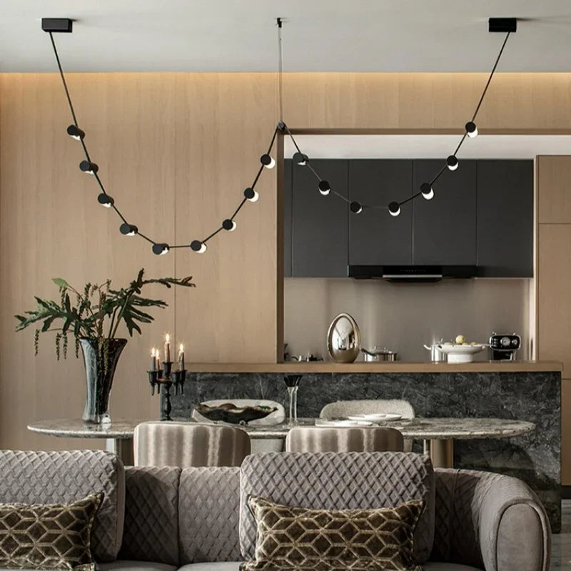 Postmodern creative leather chandelier for modern artistic decor - vue 4 sur 14