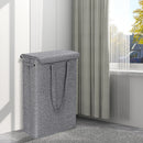 Portable foldable laundry basket with removable lid for travel
