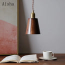 Japanese retro walnut pendant light for interior decoration