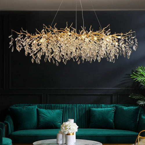 Luxurious gold glass chandelier for interior decoration - vue 7 sur 16
