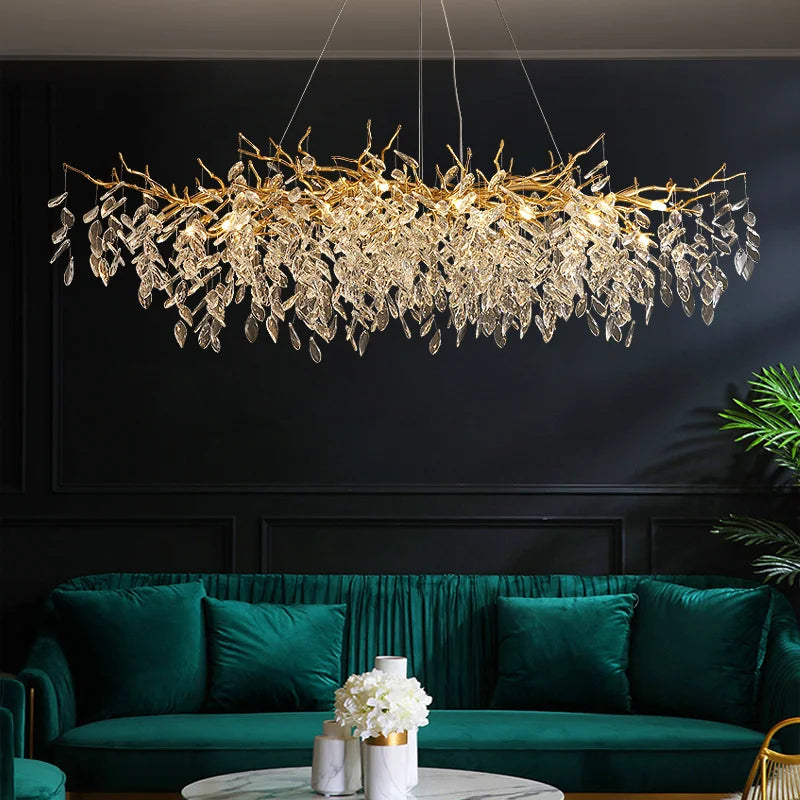 Luxurious gold glass chandelier for interior decoration - vue 6 sur 16