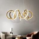 Modern chandelier with suspended silicone LED lamps