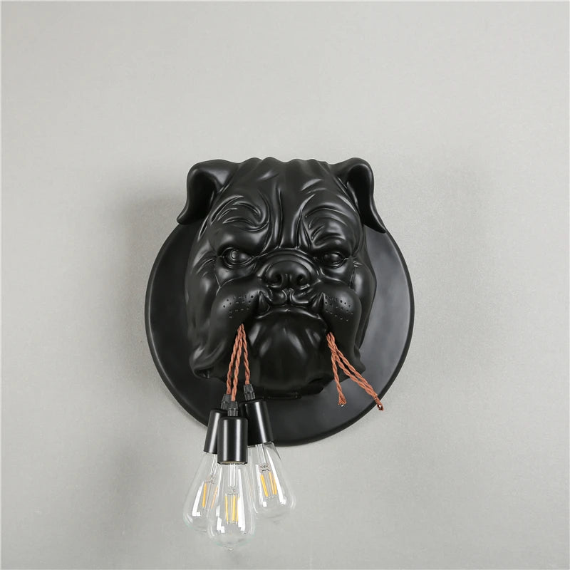 Decorative resin wall light with Nordic dog head design - vue 8 sur 8