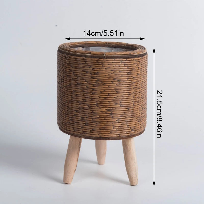 Nordic rattan imitation flower shelf with removable legs - vue 12 sur 12