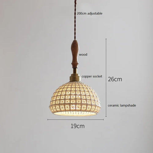Suspension design led papillon céramique et bois - vue 11 sur 30