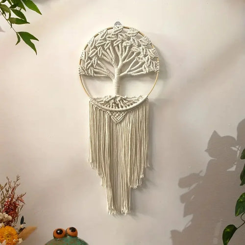 Tree of Life Macrame Wall Hanging Handmade Woven Boho Home Wall Decor for Bedroom Nursery Apartment Dorm Decoration,Gift Girl - vue 3 sur 6