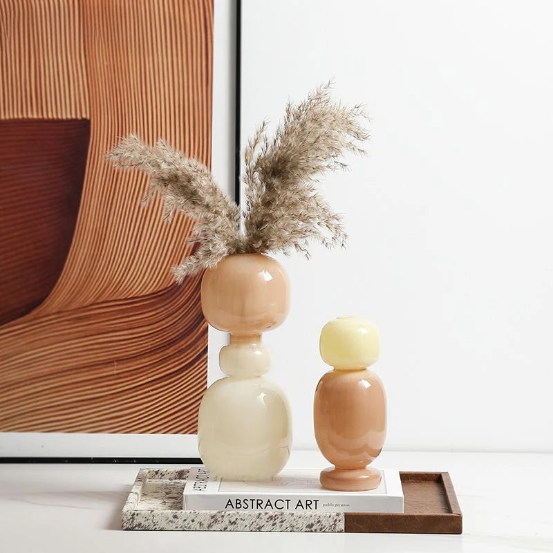 geometric glass vase for craft and floral decoration