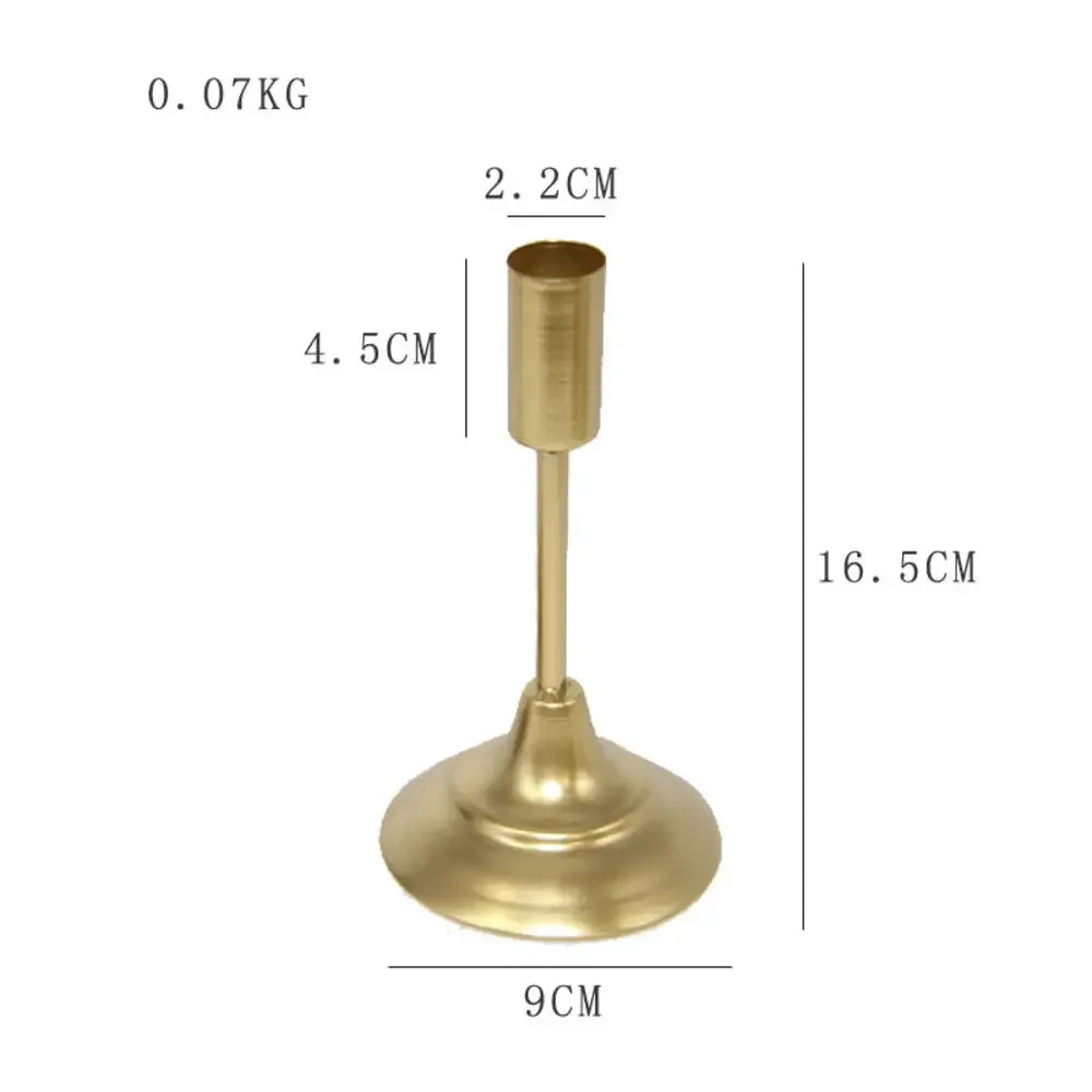 Gold metal candle holder for parties and weddings - vue 19 sur 24