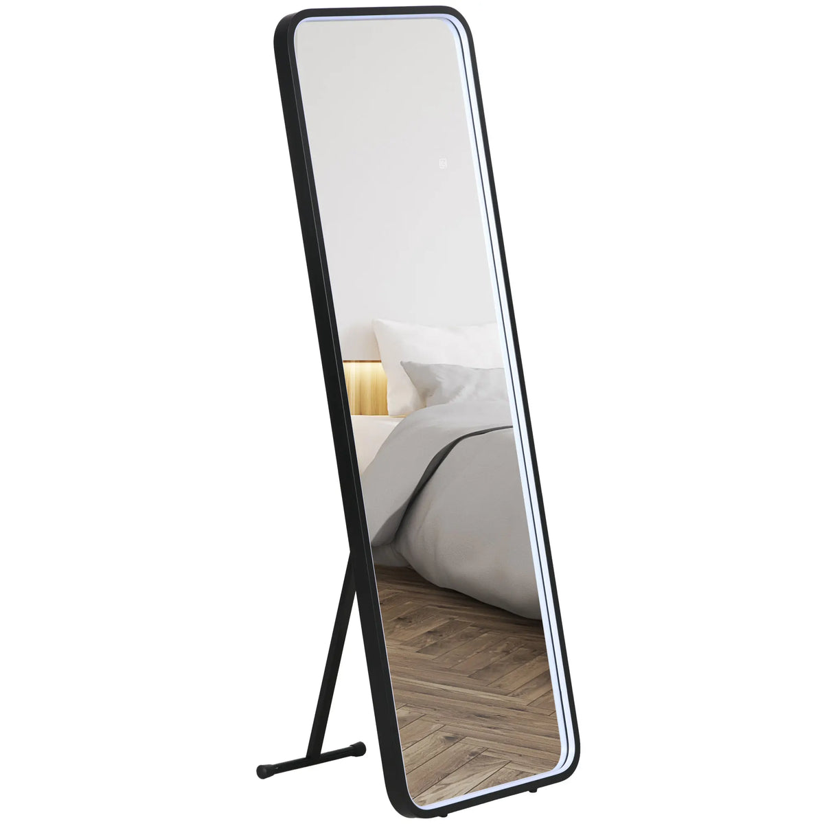 HOMCOM full body mirror with LED lights 151.5x50 cm memory function