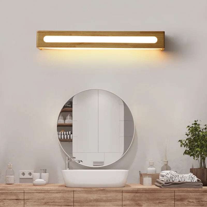 Simple nordic wooden LED wall light for indoor lighting