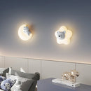 Modern minimalist LED wall light with star, moon, bear and bunny