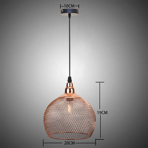 Nordic restaurant bar lighting retro rose gold bird cage modern pendant light