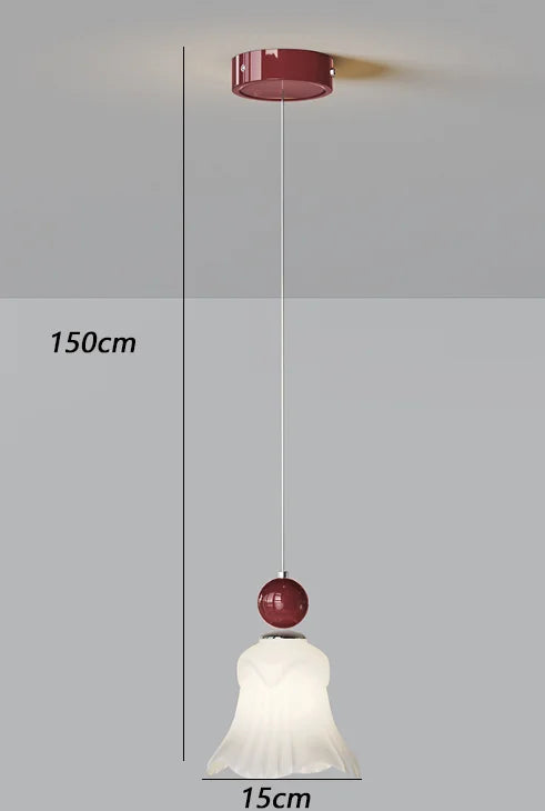 Minimalist romantic glass pendant light with eye protection decorative - vue 9 sur 10