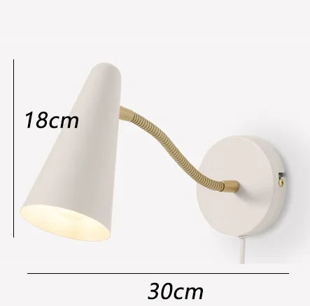 Simple Nordic wall light with switch and adjustable arm
