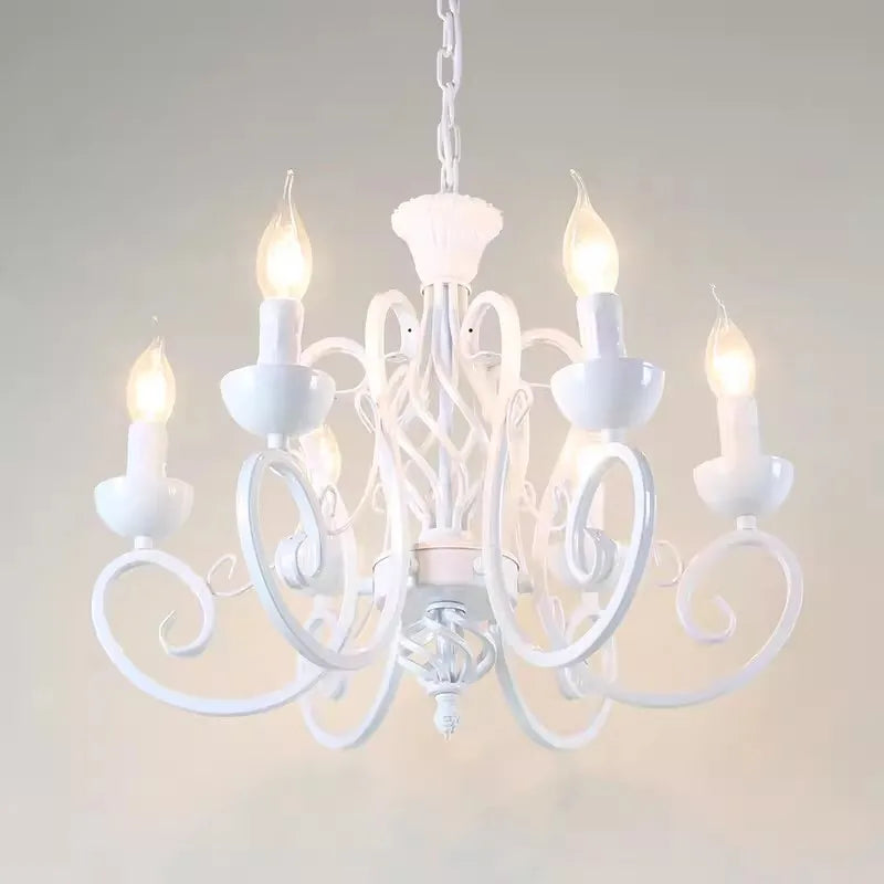 Modern farmhouse chandelier with 6 lights for interiors