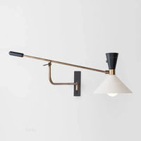 Long arm wall light adjustable lamp for reading and study