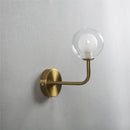 Nordic retro wall lamp with curved metal and glass globe