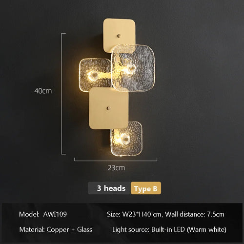 Designer copper LED wall light for modern decorative lighting - vue 10 sur 9